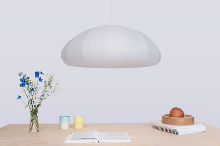 Puff is a series of bright sculptural pendant lamps with luminous organic form 