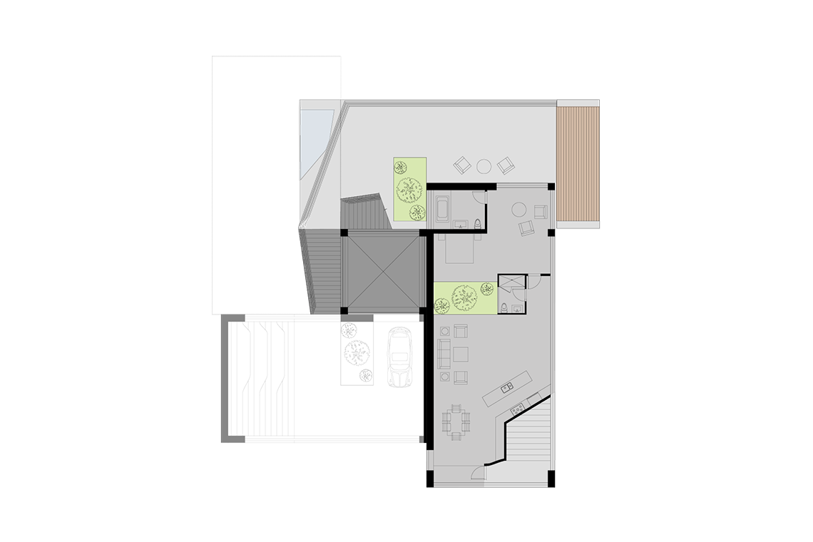 Hybrid Forest proposal residential floor plan drawing of one unit