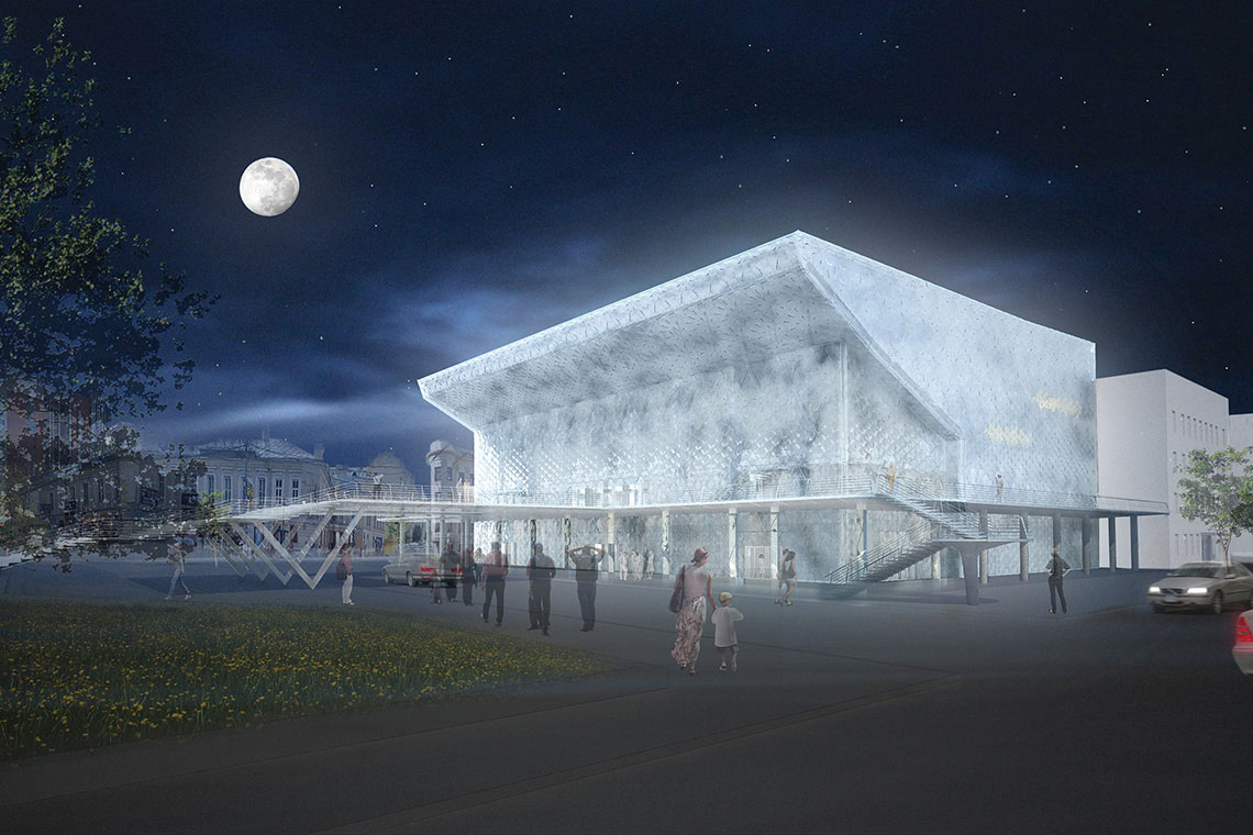 Fog Cinema proposal for Puskinsky theater in Moscow becomes an atmospheric fog machine during performances