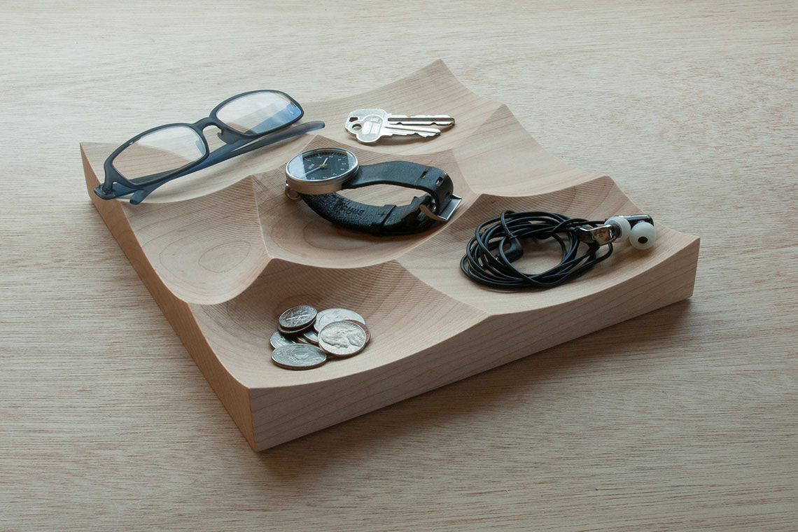 Small Storm Tray made from solid maple wood is perfect for small accessories storage and display